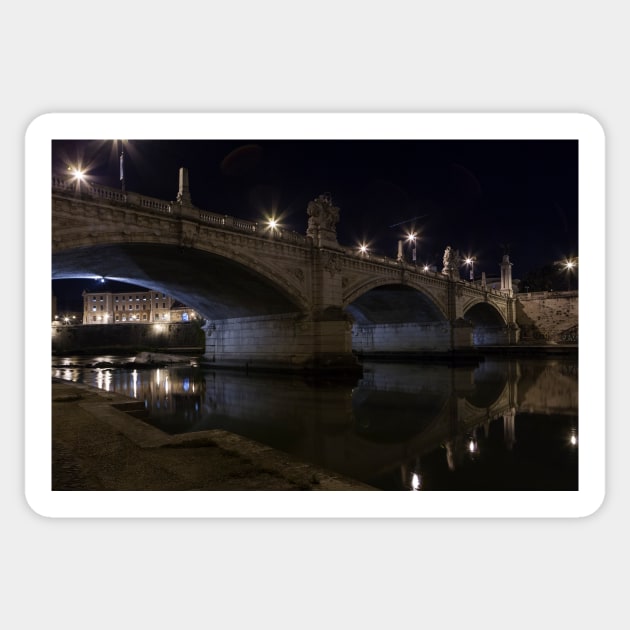 Bridge on River Tiber Sticker by ansaharju